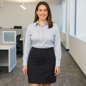 Jacob Skirt Women's SZ 14 Zip Closure Slit Straight A Line Black Career Office